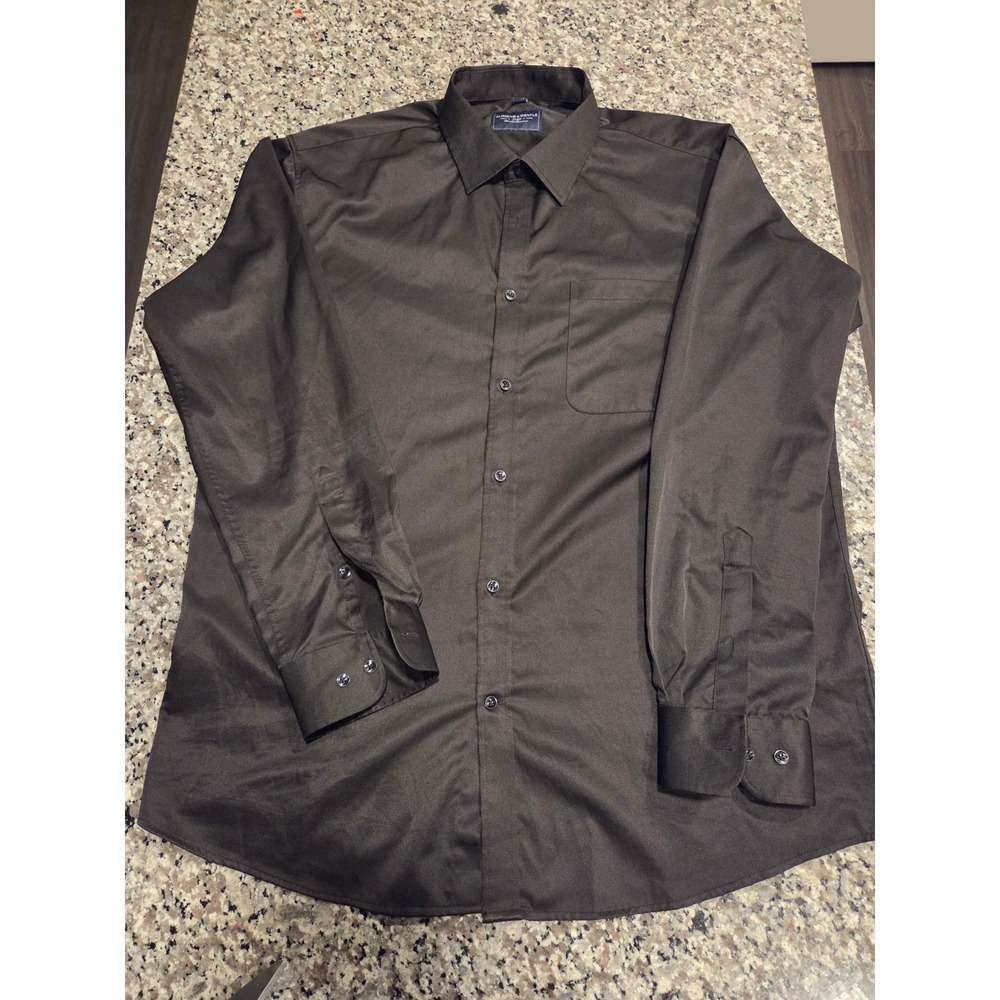 Alimens & Gentle Flex Black Button Down Shirt XL Tall Wrinkle Resistant 1186